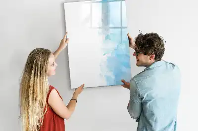 Magnetic writing board with watercolor splatters design