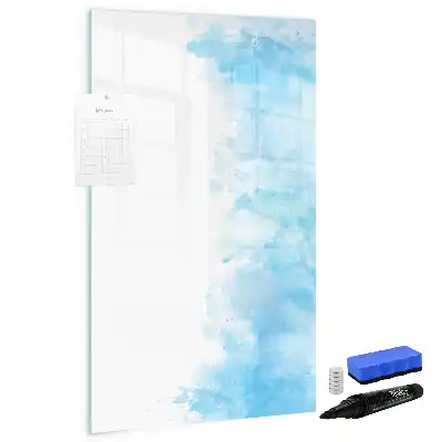 Magnetic writing board with watercolor splatters design