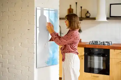 Magnetic writing board with watercolor splatters design