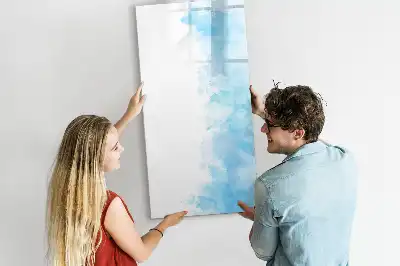 Magnetic writing board with watercolor splatters design