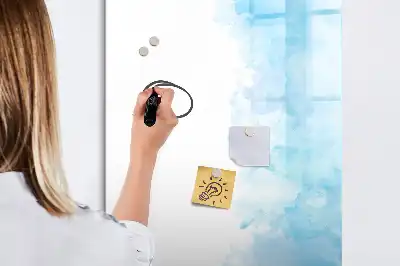 Magnetic writing board with watercolor splatters design