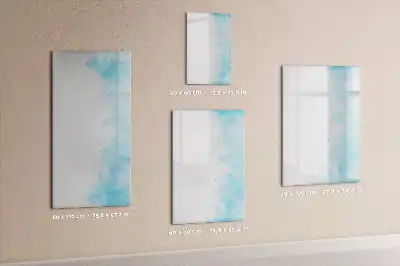 Magnetic writing board with watercolor splatters design