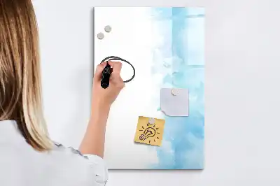 Magnetic writing board with watercolor splatters design
