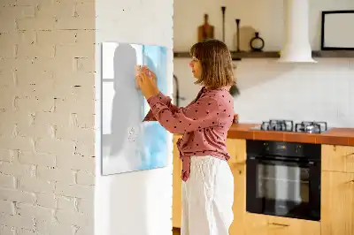 Magnetic writing board with watercolor splatters design