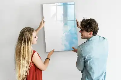 Magnetic writing board with watercolor splatters design