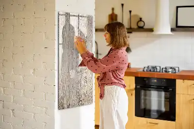 Magnetic dry erase board with wooden frame