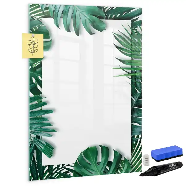 Magnetic writing board monstera frame