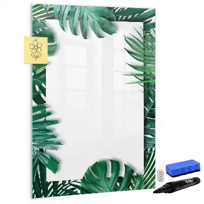 Magnetic writing board monstera frame