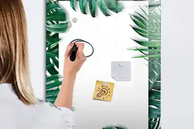 Magnetic writing board monstera frame