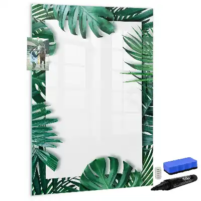 Magnetic writing board monstera frame