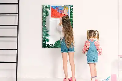 Magnetic writing board monstera frame
