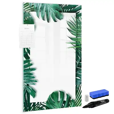 Magnetic writing board monstera frame