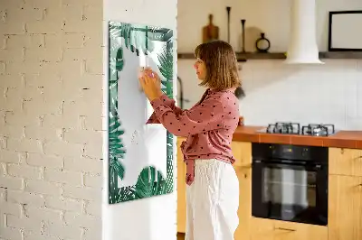 Magnetic writing board monstera frame