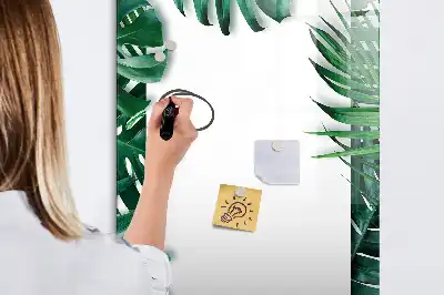 Magnetic writing board monstera frame