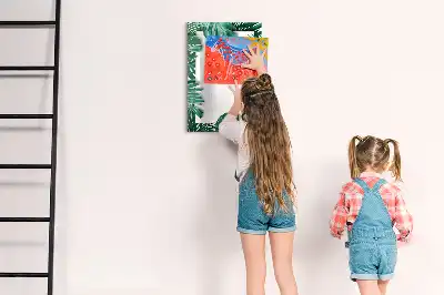 Magnetic writing board monstera frame