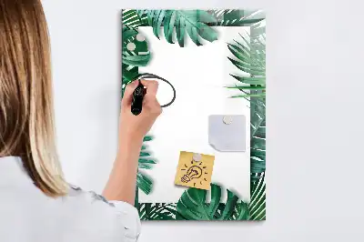 Magnetic writing board monstera frame