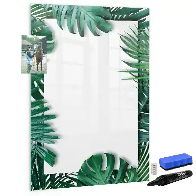 Magnetic writing board monstera frame