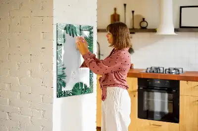 Magnetic writing board monstera frame