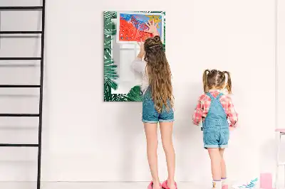 Magnetic writing board monstera frame