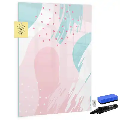 Magnetic dry erase board with abstract pattern design