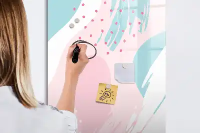 Magnetic dry erase board with abstract pattern design