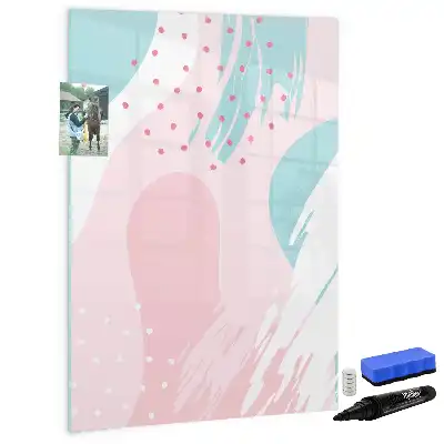 Magnetic dry erase board with abstract pattern design