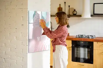 Magnetic dry erase board with abstract pattern design