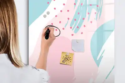 Magnetic dry erase board with abstract pattern design