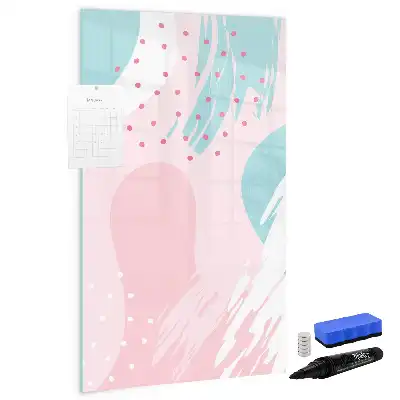 Magnetic dry erase board with abstract pattern design