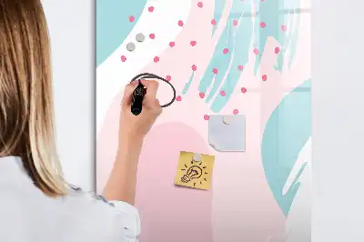 Magnetic dry erase board with abstract pattern design