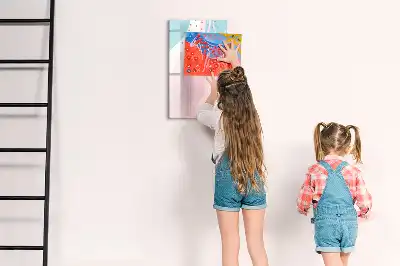 Magnetic dry erase board with abstract pattern design