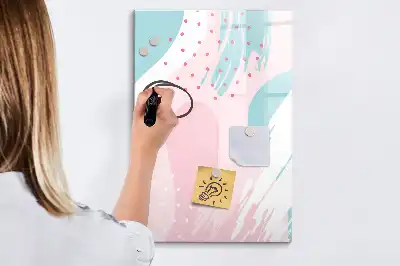 Magnetic dry erase board with abstract pattern design