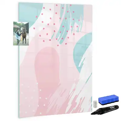 Magnetic dry erase board with abstract pattern design
