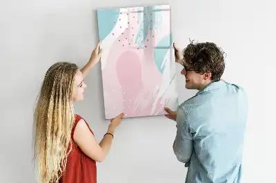 Magnetic dry erase board with abstract pattern design