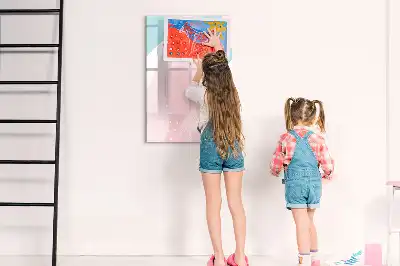 Magnetic dry erase board with abstract pattern design