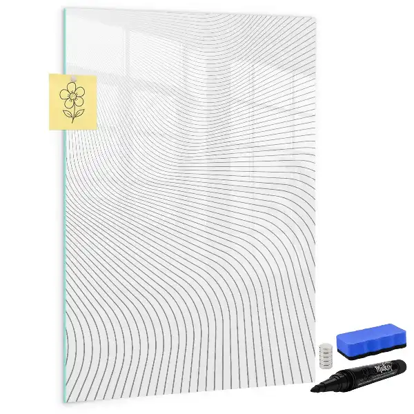 Magnetic writing board with grey lines
