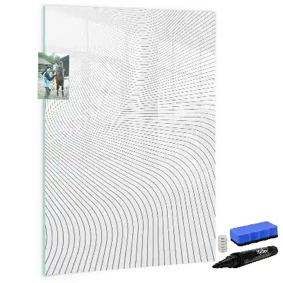 Magnetic writing board with grey lines