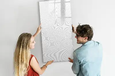 Magnetic writing board with grey lines
