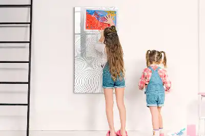 Magnetic writing board with grey lines