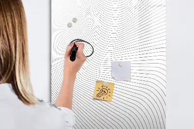 Magnetic writing board with grey lines