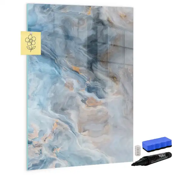 Magnetic writing board with marble pattern