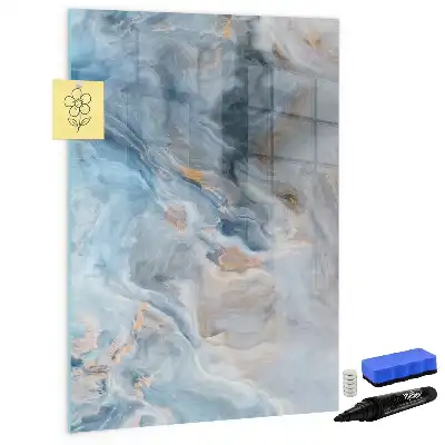 Magnetic writing board with marble pattern