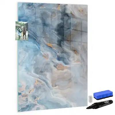 Magnetic writing board with marble pattern