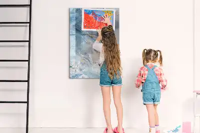Magnetic writing board with marble pattern
