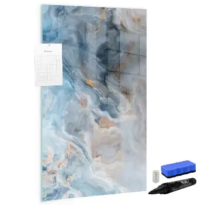 Magnetic writing board with marble pattern