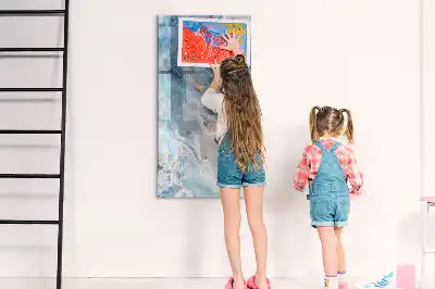 Magnetic writing board with marble pattern