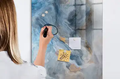 Magnetic writing board with marble pattern