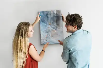 Magnetic writing board with marble pattern