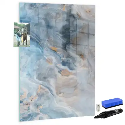 Magnetic writing board with marble pattern