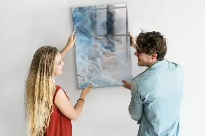 Magnetic writing board with marble pattern